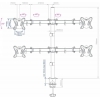 ArmMedia <LCD-T14> настольный кронштейн для 4 мониторов  (VESA75/100, 15-32", 4x6кг)
