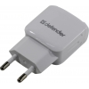 Defender EPA-02 White <83839> Зарядное устройство USB (Вх. AC100-240V, Вых.  DC5V, USB 1A)