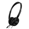 Наушники с микрофоном CANYON <CNE-CHS01B> Black (шнур 1.8м, с  регулятором громкости)