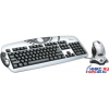 Gembird KBS-6200 Silver&Black (Кл-ра Ergo,М/Мед,FM,USB+Мышь 5кн,Optical,Roll,FM,USB)