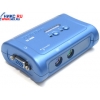 TRENDnet <TK-205K> 2-port KVM  Switch (клавиатураPS/2+мышьPS/2+VGA15pin)(+2 кабеля)