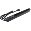 Exegate ServerPro PDU-19H704 Al-7S-EU2.5-SPD3 <EX280839RUS> Блок силовых розеток 19", чёрный  1U, 7 евророзеток