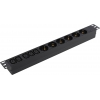 Exegate ServerPro PDU-19H010 Al-5C136S-C14 <EX280868RUS> Блок силовых розеток 19", чёрный  1U, 5xIEC-320-C13,6xЕвро