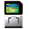 Transcend <TS1GRMMC4> MultiMedia Card Mobile (MMCmobile) 1Gb Dual-Voltage + RS-MMC-->MMC Adapter