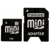 Transcend <TS1GSDM80> miniSecureDigital (miniSD) Memory Card 1Gb 80x + miniSD-->SD Adapter