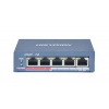 Коммутатор 4PORT 100M POE DS-3E0105P-E/M(B) HIKVISION