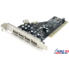Controller Gembird  PCI, USB2.0, 4 port-ext, 1 port-int