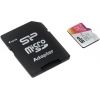 Silicon Power <SP032GBSTHBV1V20SP> microSDHC Memory Card 32Gb UHS-I U1 V10 +  microSD-->SD Adapter