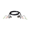 Кабель HDMI USB-DVI USB 2M AUD S-LINK 2L-7D02DH ATEN Кабель/шнур КВМ ATEN {2L-7D02DH} мон+клав+мышь USB+аудио, DVI-D Single Link+USB B-Тип+2xRCA=>HDMI+USB A-Тип+2xRCA, Male-Male, опрессованный, 1.8 метр.