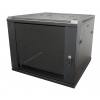 5bites <TC6601-09B> Шкаф настенный телекоммуникационный, чёрный 9U 600x600,  дверь стекло-металл