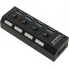Smartbuy <SBHA-7304-B> 4-port USB3.0 Hub  с выключателями