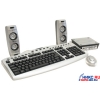 Tsunami 3in1 Desk Manager DM-IIIS Silver (Кл-ра SK-2000 PS/2+SM-2000 Optical Mouse USB&PS/2+Колонки SP-2000)